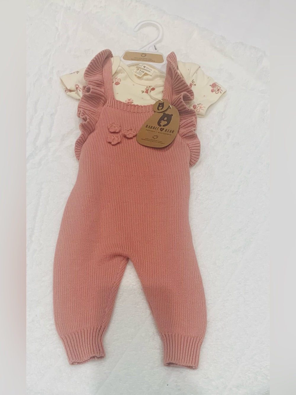 Knit Ruffle Strap Romper in Dusty Rose for Kids